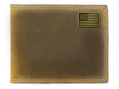 Vintage Tan Leather Bifold Wallet