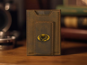 Vintage Tan Magnetic Front Pocket Leather Wallet