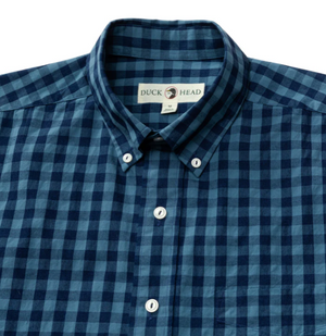 Felton Plaid Long Sleeve Cotton Indigo
