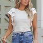 Wavy Textured Ruffle Sleeve