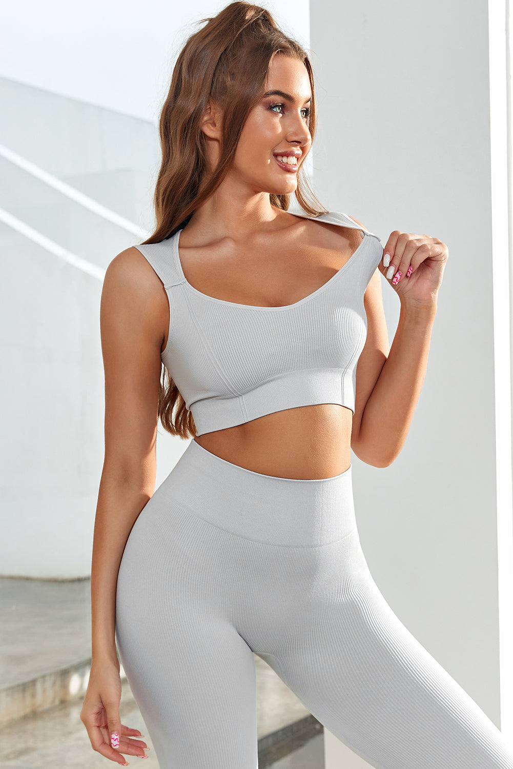 Sleeveless Ribbed Bra Top
