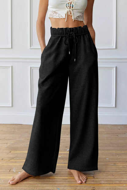 High Waist Drawstring Flow Pant