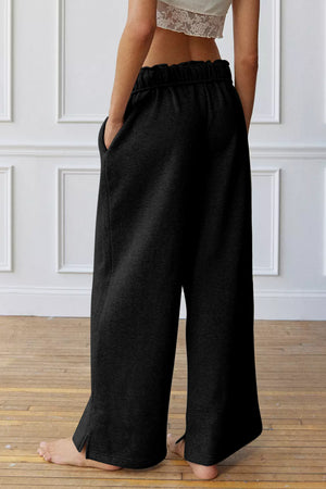 High Waist Drawstring Flow Pant