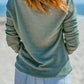 Waffle Knit Drop Shoulder Long Sleeve Top