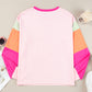 Pink Colorblock Long Sleeve Top