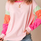 Pink Colorblock Long Sleeve Top