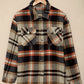 Geometric Plaid Print Pocketed Shacket