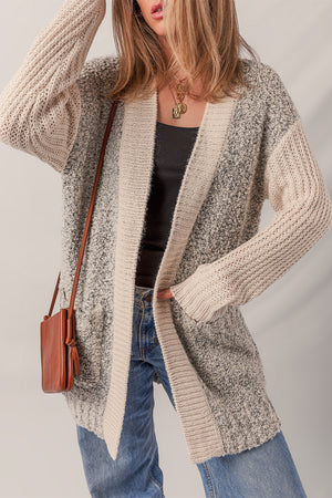 Color Block Side Pockets Cardigan