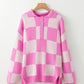 Checkerboard Knit Sweater