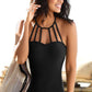 Strappy Halter One Piece Swimsuit