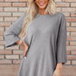 Solid Color Loose Tunic Top Set
