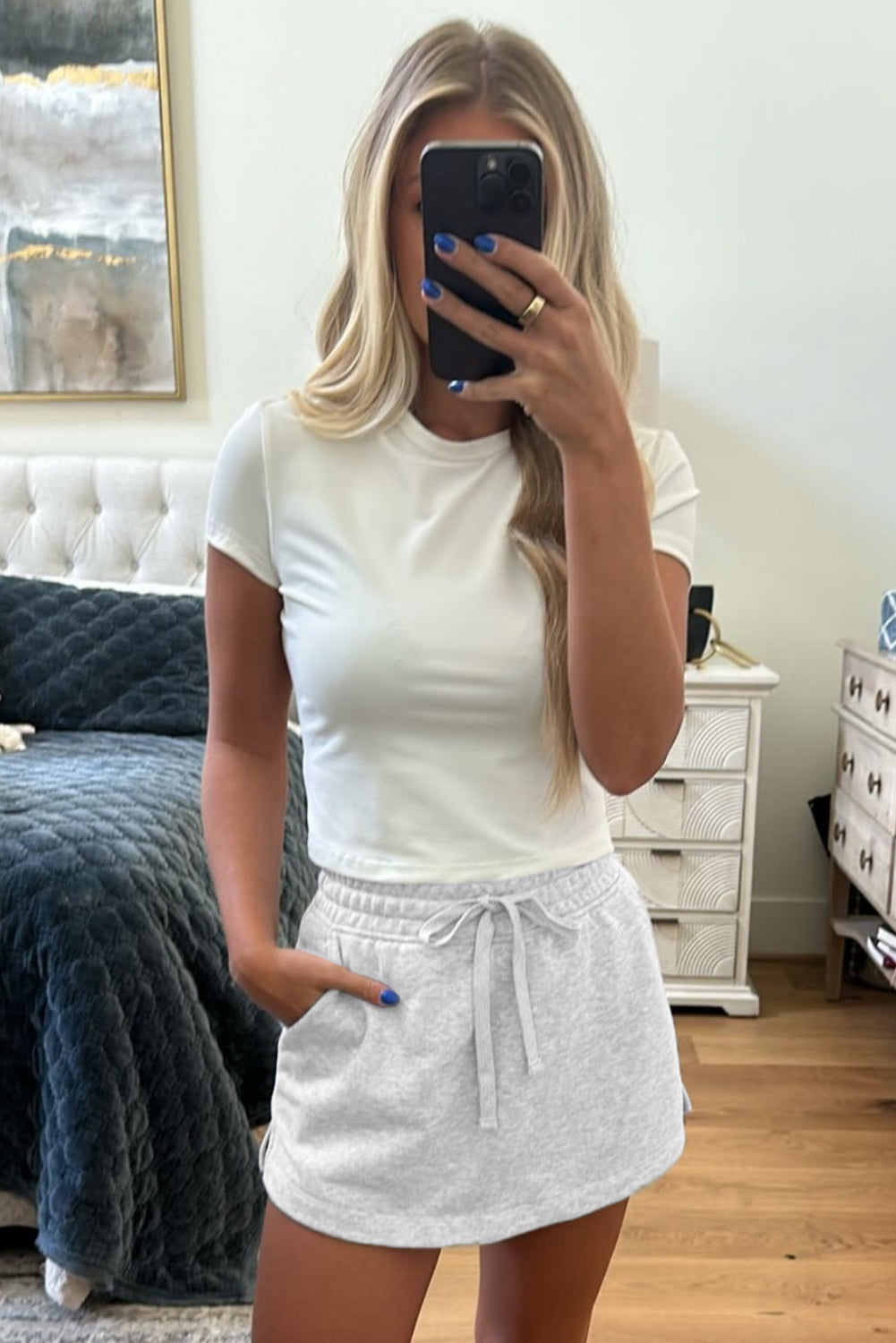French Terry Mini Skort with Pockets