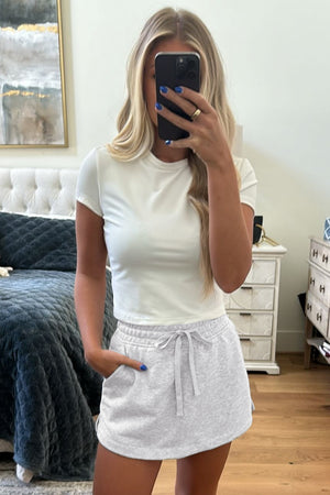 French Terry Mini Skort with Pockets
