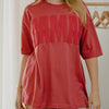 Bama Mono Puff Ink Heavyweight Tee - Crimson