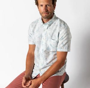 Lakeview Print Short Sleeve Linen Cotton
