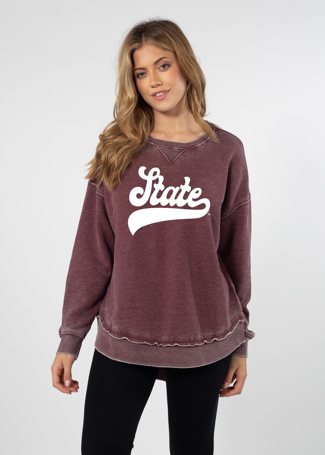 Miss St Campus Pullover - MERLOT