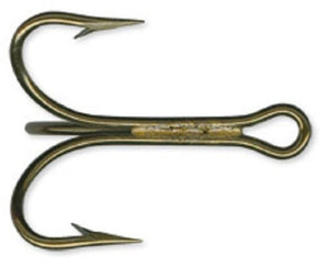 Mustad Classic Treble O'Shaughnessy fishing hook with bronze finish and double points