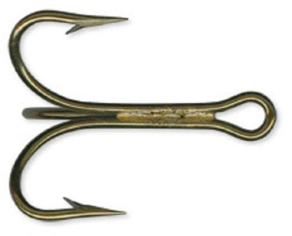 Mustad Classic Treble O'Shaughnessy fishing hook with bronze finish and double points