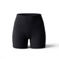 Mercifully Made Short in Midnight Black with crossover waistband and fitted athletic silhouette