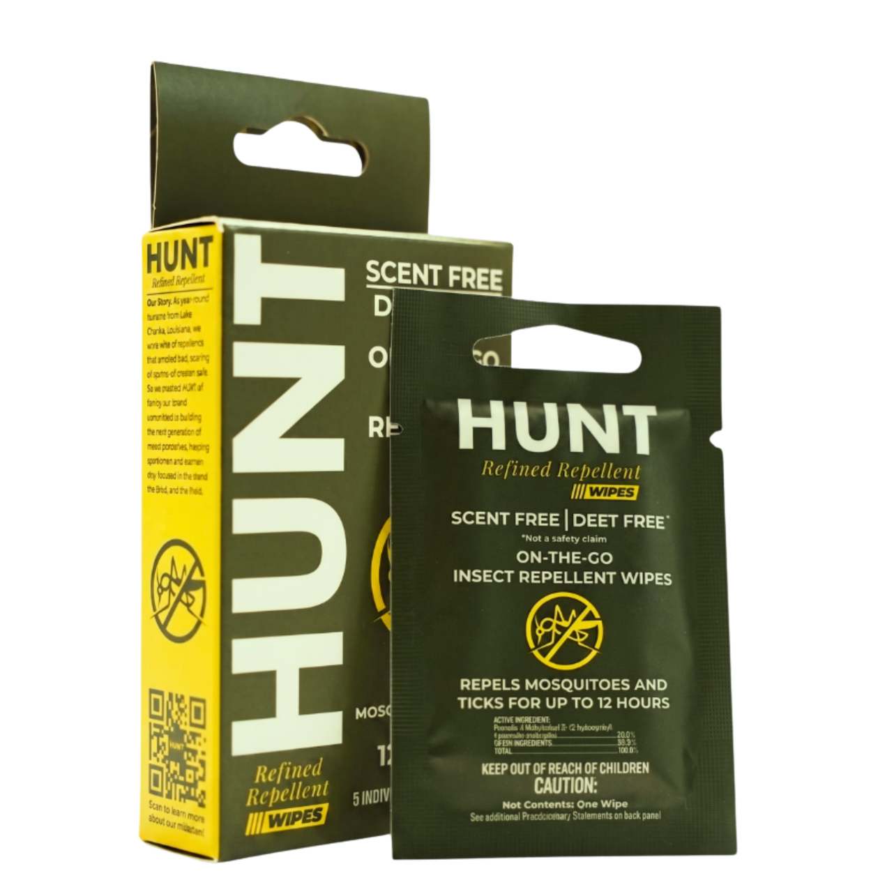 HUNT Refined Repellent Wipes - 5 Pack