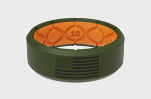 Original Hero America Moss Green & Black Flag Ring