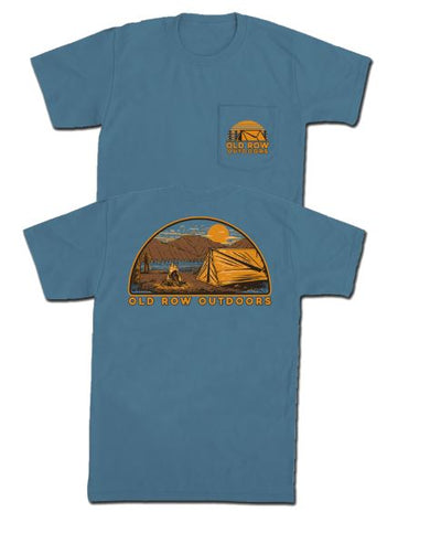 Outdoors Camping Tee - BLUE