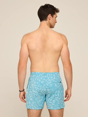 5.5" The Turquoise Tides Lined Swim Trunk