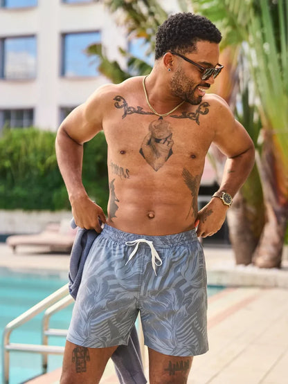 The Indigo Crazies 5.5" Lined Swim Trunk