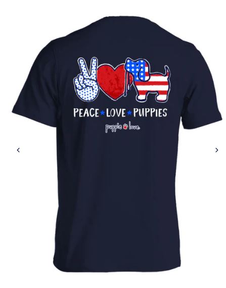 Peace Love Puppies - NAVY BLU
