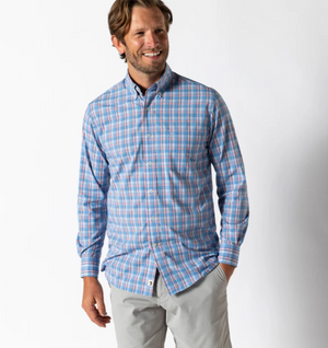Marcus Plaid Long Sleeve Performance Poplin