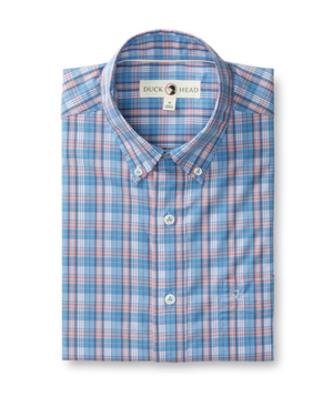 Marcus Plaid Long Sleeve Performance Poplin