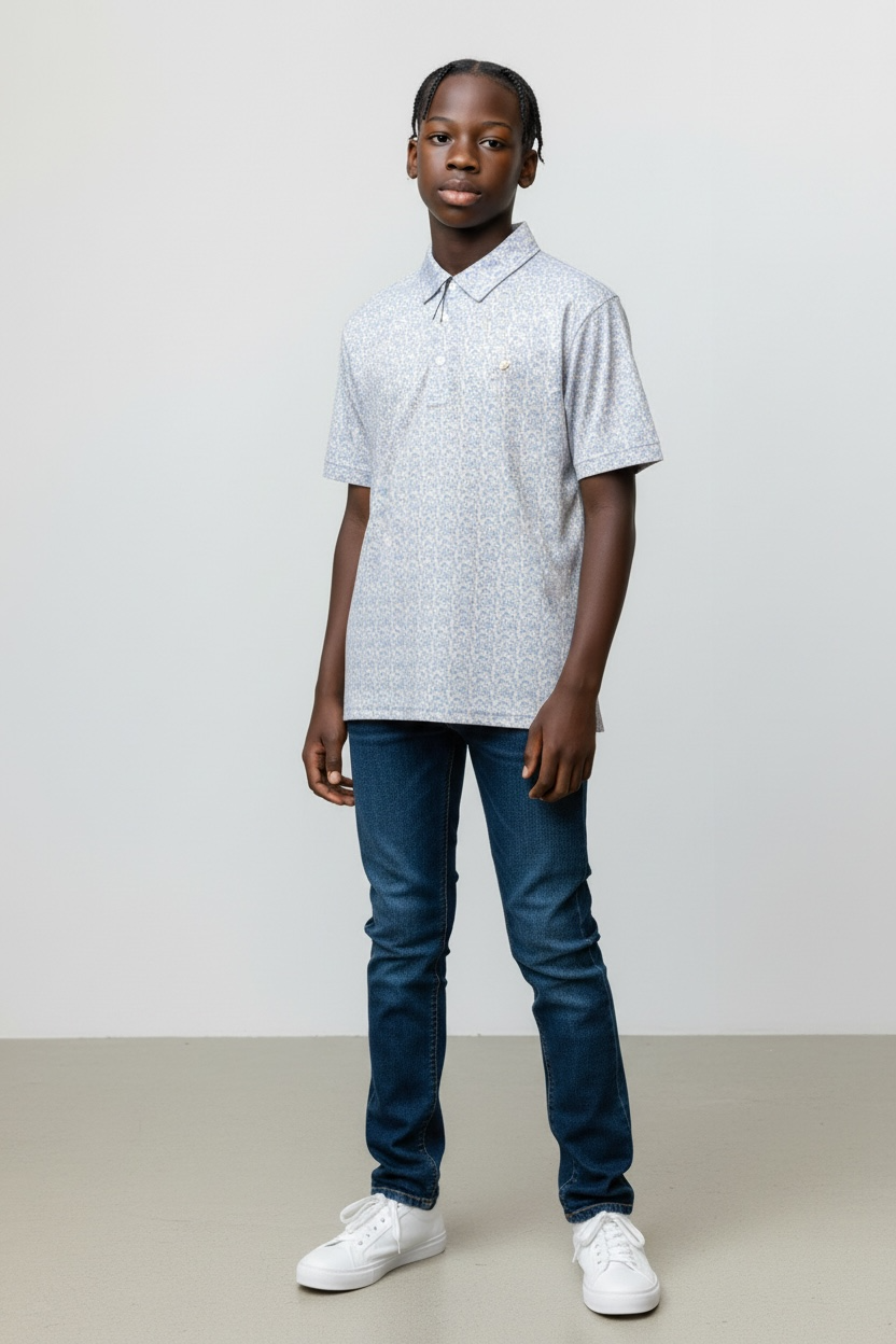 Cotton Brothers Hawaiian Print Polo
