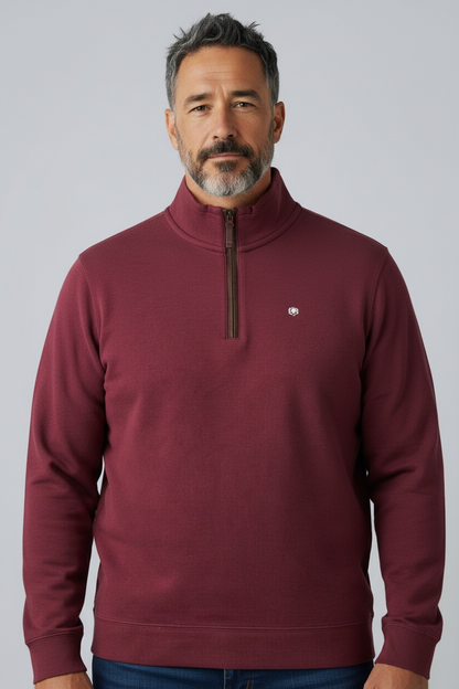 Cotton Brothers Bordeaux 1/4 Zip Fleece Pullover