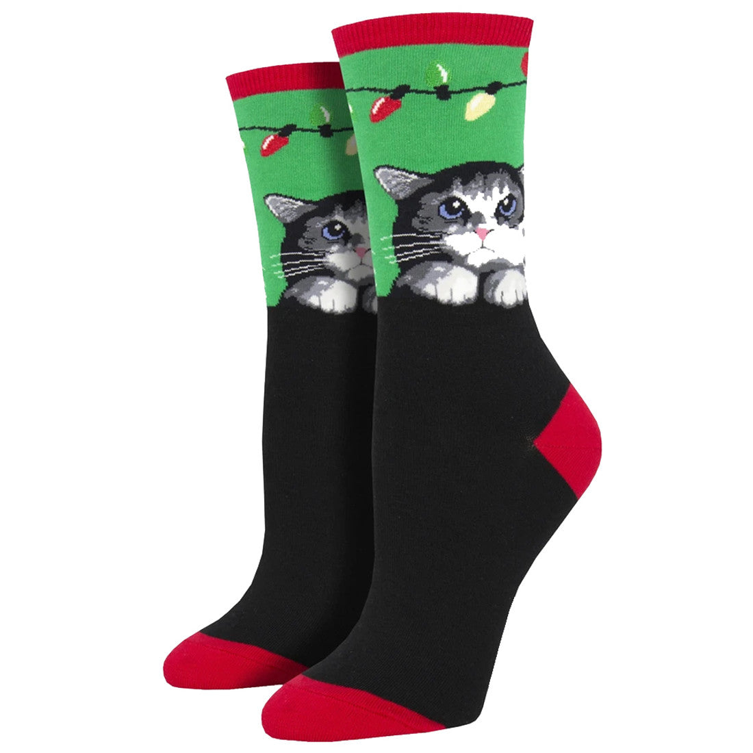 Purrty Lights Crew Socks