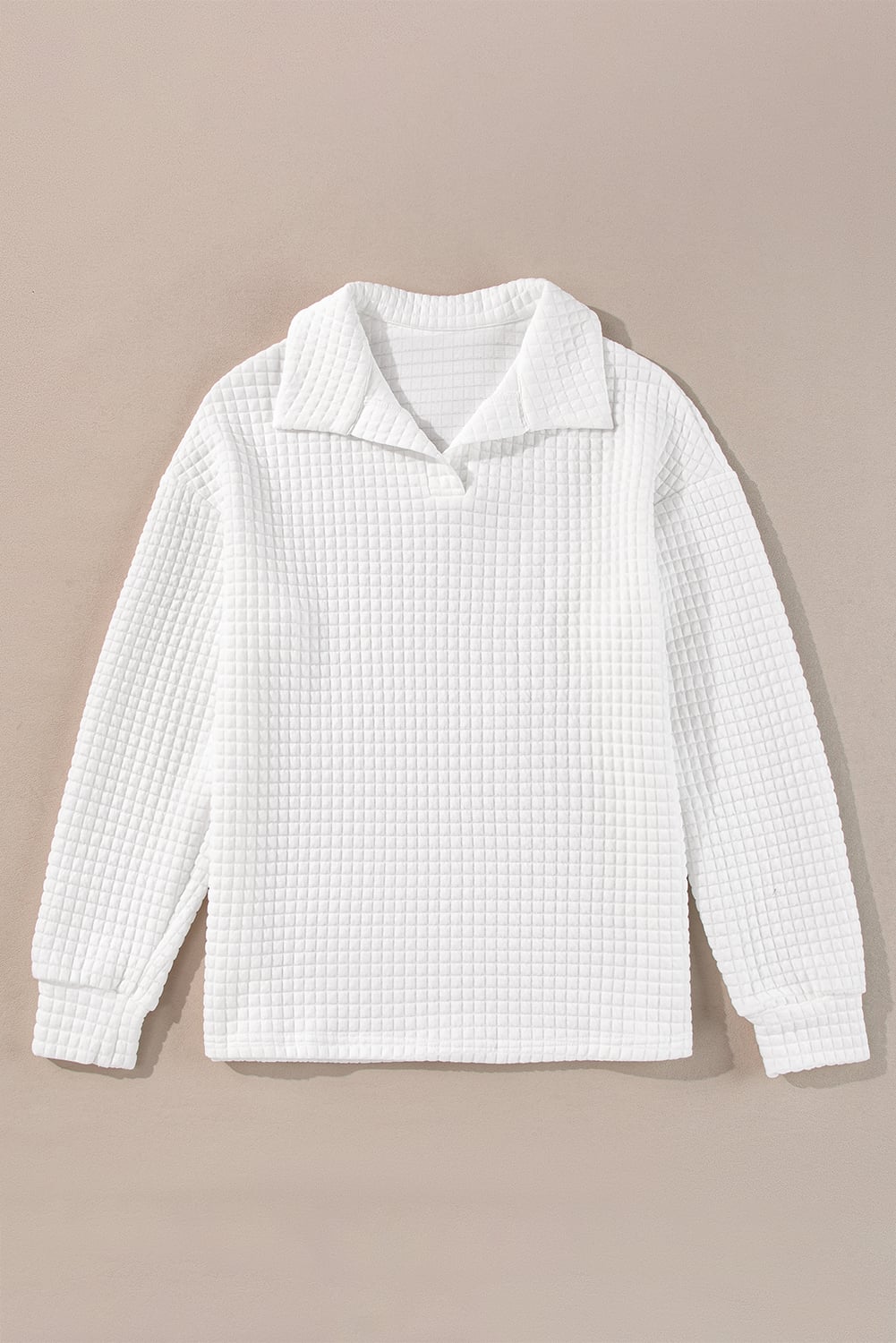 Quilted Pullover - WHITE