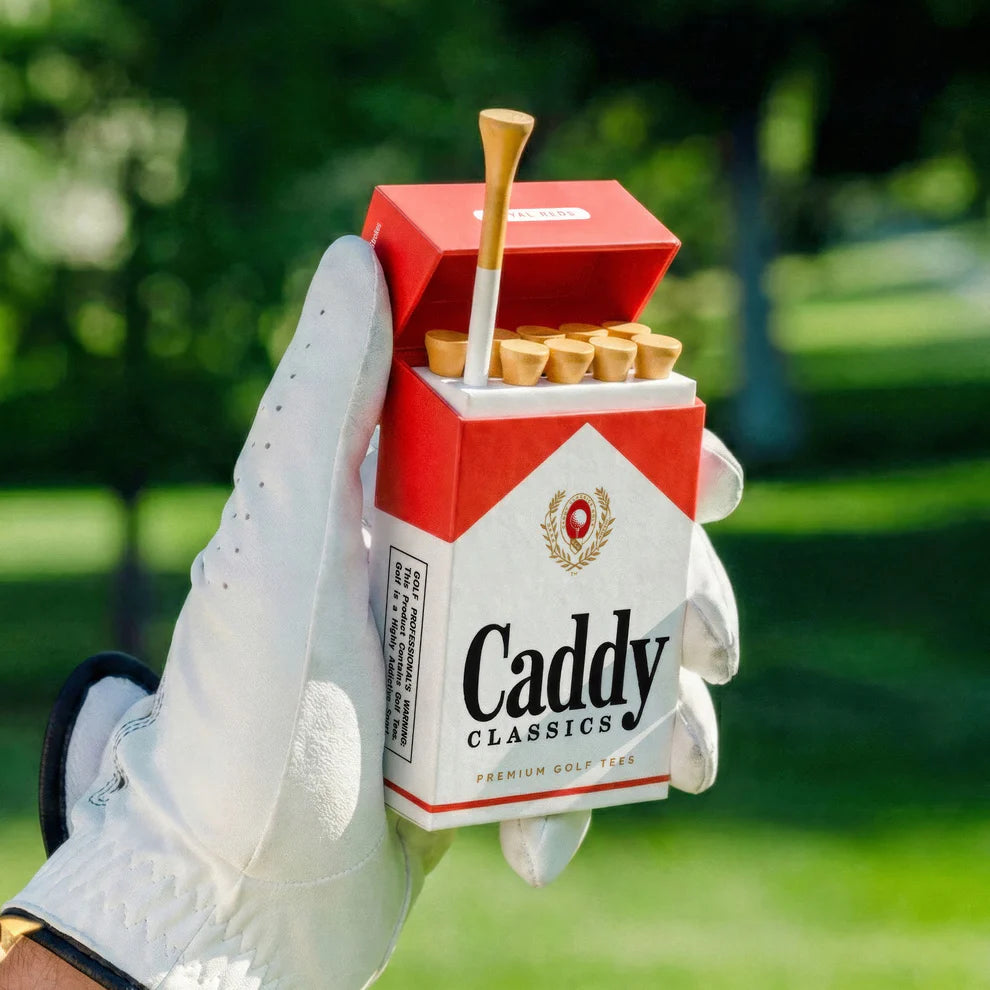 Royal Reds | Golf Tee Holder + 10 Bamboo 2¾ Inch Tees
