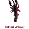 3" Craw Worm W/Craw Cane - Red Shad