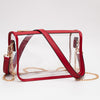 Clear Rectangle Stadium Concert Crossbody Bag - Red