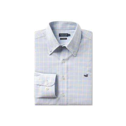 Dyer Performance Gingham Dress Shirt-Lilac Lime & Teal