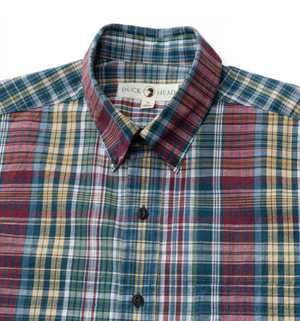 Reid Plaid Long Sleeve Cotton Slub
