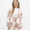 Checkered Cardigan - Tan & Cream - Tan & Cream