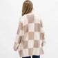 Checkered Cardigan - Tan & Cream