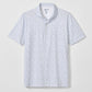 Johnnie-O Cabana Bar polo shirt in Carbon Fiber with blue floral pattern on white