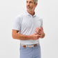 Johnnie-O Cabana Bar polo shirt in Carbon Fiber - white with blue gray pattern