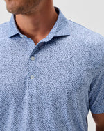 Johnnie-O Prawn Polo in Kona - light blue shirt with navy paisley print pattern