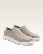 Adyro Sivo slip-on shoes in desert beige with textured knit upper and white sole