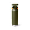 18 Oz Water Bottle w/Color Matched Flip Chug Cap - Olive/King Crab Orange