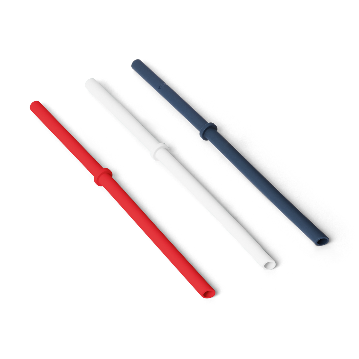 YETI Rambler silicone replacement straw pack in red, white, and navy blue, set of three