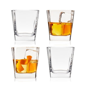 True Square Rock Glass, Set of 4