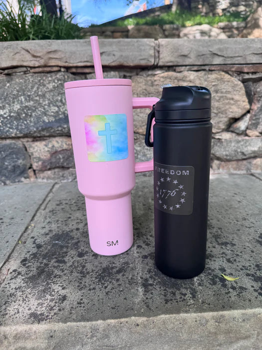 Pink Meadows + Cross 2.5" Vinyl Sticker